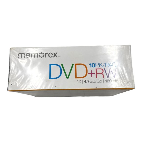 Memorex Rewritable DVD + RW 10 Pack 4x 4.7GB 120min Disks Jewel Cases SEALED - Picture 6 of 7